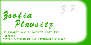 zsofia plavsitz business card